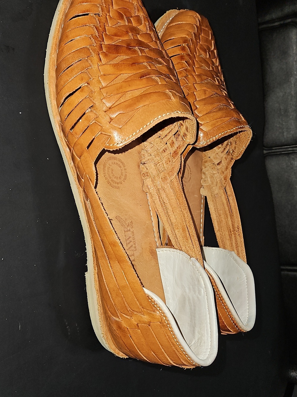 RedHawk brand huaraches Leather Woven Women’s Slip-On Loafers Size 9 - Picture 4 of 13
